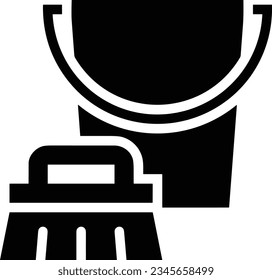 Bucket icon symbol vector image. Illustration of the bucket cleaning equipment washing outline design image. EPS 10