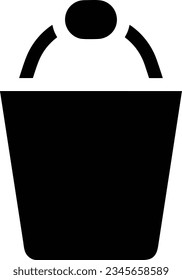 Bucket icon symbol vector image. Illustration of the bucket cleaning equipment washing outline design image. EPS 10