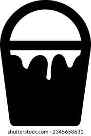 Bucket icon symbol vector image. Illustration of the bucket cleaning equipment washing outline design image. EPS 10