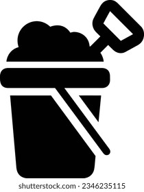 Bucket icon symbol vector image. Illustration of the bucket cleaning equipment washing outline design image. EPS 10