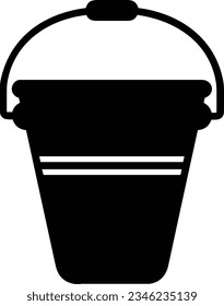 Bucket icon symbol vector image. Illustration of the bucket cleaning equipment washing outline design image. EPS 10