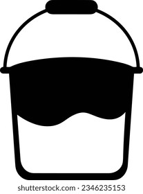 Bucket icon symbol vector image. Illustration of the bucket cleaning equipment washing outline design image. EPS 10