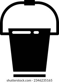 Bucket icon symbol vector image. Illustration of the bucket cleaning equipment washing outline design image. EPS 10