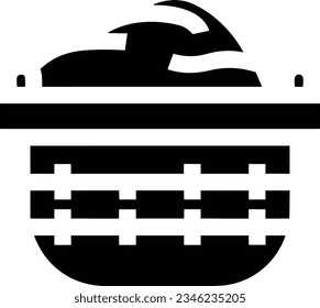 Imagen vectorial del símbolo de icono del cubo. Ilustración de la imagen de diseño del contorno de lavado del equipo de limpieza de cubos. EPS 10