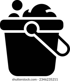 Bucket icon symbol vector image. Illustration of the bucket cleaning equipment washing outline design image. EPS 10
