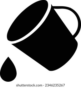Imagen vectorial del símbolo de icono del cubo. Ilustración de la imagen de diseño del contorno de lavado del equipo de limpieza de cubos. EPS 10