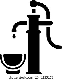 Bucket icon symbol vector image. Illustration of the bucket cleaning equipment washing outline design image. EPS 10
