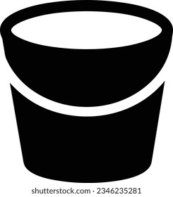 Imagen vectorial del símbolo de icono del cubo. Ilustración de la imagen de diseño del contorno de lavado del equipo de limpieza de cubos. EPS 10