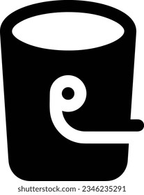 Bucket icon symbol vector image. Illustration of the bucket cleaning equipment washing outline design image. EPS 10