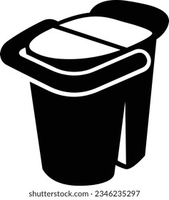 Imagen vectorial del símbolo de icono del cubo. Ilustración de la imagen de diseño del contorno de lavado del equipo de limpieza de cubos. EPS 10