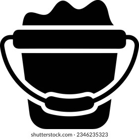 Bucket icon symbol vector image. Illustration of the bucket cleaning equipment washing outline design image. EPS 10