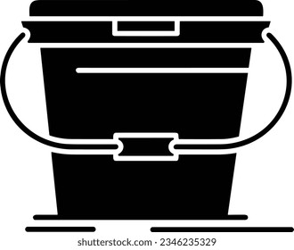 Bucket icon symbol vector image. Illustration of the bucket cleaning equipment washing outline design image. EPS 10