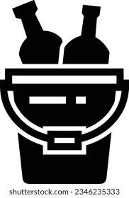 Bucket icon symbol vector image. Illustration of the bucket cleaning equipment washing outline design image. EPS 10