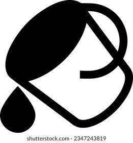 Bucket icon symbol vector image. Illustration of the bucket cleaning equipment washing outline design image. EPS 10