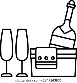 Imagen vectorial del símbolo de icono del cubo. Ilustración de la imagen de diseño del contorno de lavado del equipo de limpieza de cubos. EPS 10