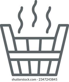 Imagen vectorial del símbolo de icono del cubo. Ilustración de la imagen de diseño del contorno de lavado del equipo de limpieza de cubos. EPS 10