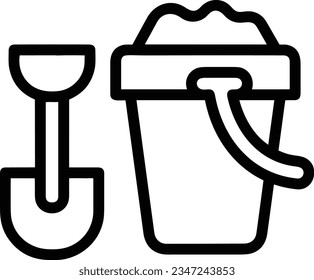 Bucket icon symbol vector image. Illustration of the bucket cleaning equipment washing outline design image. EPS 10