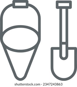 Bucket icon symbol vector image. Illustration of the bucket cleaning equipment washing outline design image. EPS 10