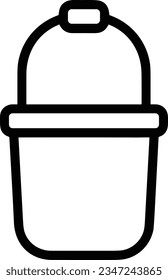 Imagen vectorial del símbolo de icono del cubo. Ilustración de la imagen de diseño del contorno de lavado del equipo de limpieza de cubos. EPS 10