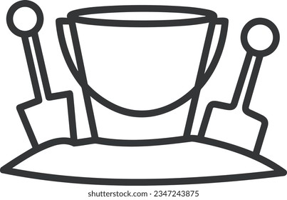 Bucket icon symbol vector image. Illustration of the bucket cleaning equipment washing outline design image. EPS 10
