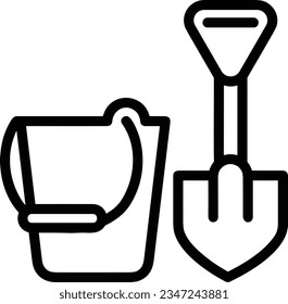 Bucket icon symbol vector image. Illustration of the bucket cleaning equipment washing outline design image. EPS 10