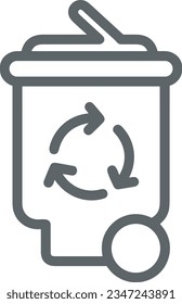 Imagen vectorial del símbolo de icono del cubo. Ilustración de la imagen de diseño del contorno de lavado del equipo de limpieza de cubos. EPS 10