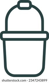 Bucket icon symbol vector image. Illustration of the bucket cleaning equipment washing outline design image. EPS 10