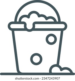 Bucket icon symbol vector image. Illustration of the bucket cleaning equipment washing outline design image. EPS 10