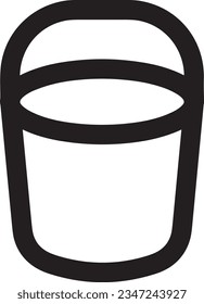 Bucket icon symbol vector image. Illustration of the bucket cleaning equipment washing outline design image. EPS 10