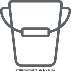Imagen vectorial del símbolo de icono del cubo. Ilustración de la imagen de diseño del contorno de lavado del equipo de limpieza de cubos. EPS 10