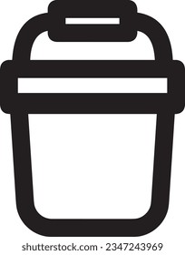 Imagen vectorial del símbolo de icono del cubo. Ilustración de la imagen de diseño del contorno de lavado del equipo de limpieza de cubos. EPS 10