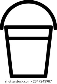 Bucket icon symbol vector image. Illustration of the bucket cleaning equipment washing outline design image. EPS 10