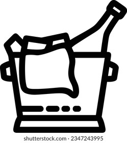 Bucket icon symbol vector image. Illustration of the bucket cleaning equipment washing outline design image. EPS 10