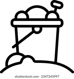 Bucket icon symbol vector image. Illustration of the bucket cleaning equipment washing outline design image. EPS 10