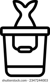 Bucket icon symbol vector image. Illustration of the bucket cleaning equipment washing outline design image. EPS 10