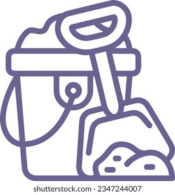 Bucket icon symbol vector image. Illustration of the bucket cleaning equipment washing outline design image. EPS 10
