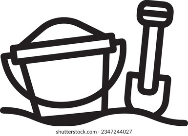 Bucket icon symbol vector image. Illustration of the bucket cleaning equipment washing outline design image. EPS 10