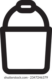 Bucket icon symbol vector image. Illustration of the bucket cleaning equipment washing outline design image. EPS 10