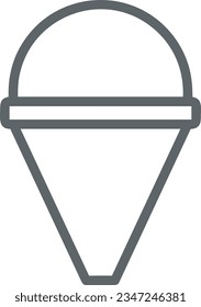 Eisensymbol, Vektorbild. Illustration der Eimerreinigungsausrüstung, die das Design der Umrisslinie abbildet. EPS10