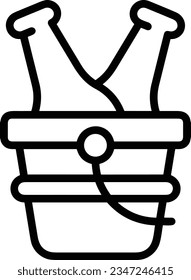 Bucket icon symbol vector image. Illustration of the bucket cleaning equipment washing outline design image. EPS 10