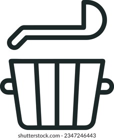 Bucket icon symbol vector image. Illustration of the bucket cleaning equipment washing outline design image. EPS 10