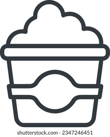 Bucket icon symbol vector image. Illustration of the bucket cleaning equipment washing outline design image. EPS 10