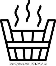 Bucket icon symbol vector image. Illustration of the bucket cleaning equipment washing outline design image. EPS 10
