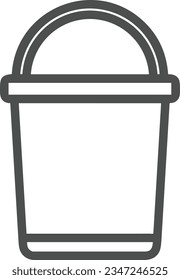 Bucket icon symbol vector image. Illustration of the bucket cleaning equipment washing outline design image. EPS 10