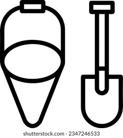 Bucket icon symbol vector image. Illustration of the bucket cleaning equipment washing outline design image. EPS 10