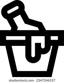 Bucket icon symbol vector image. Illustration of the bucket cleaning equipment washing outline design image. EPS 10