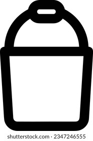Bucket icon symbol vector image. Illustration of the bucket cleaning equipment washing outline design image. EPS 10