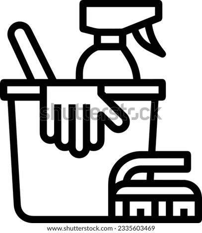 Bucket icon symbol vector image. Illustration of the bucket cleaning equipment washing outline design image. EPS 10