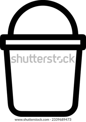 Bucket icon symbol vector image. Illustration of the bucket cleaning equipment washing outline design image. EPS 10