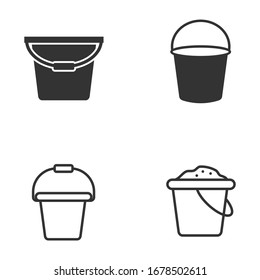 bucket icon template color editable. bucket symbol vector sign isolated on white background.